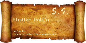 Sindler Iván névjegykártya